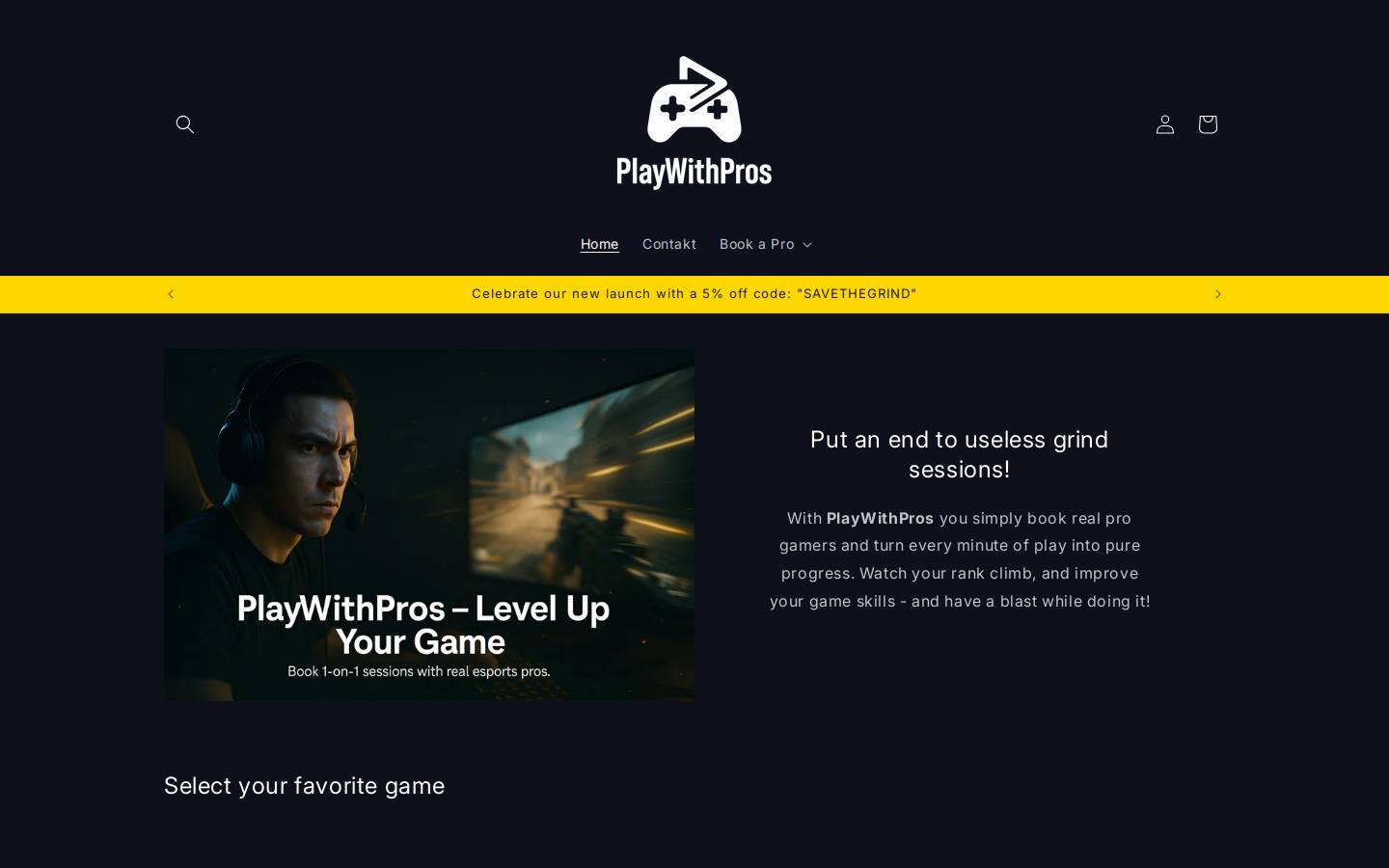 playwithpros.de homepage screenshot