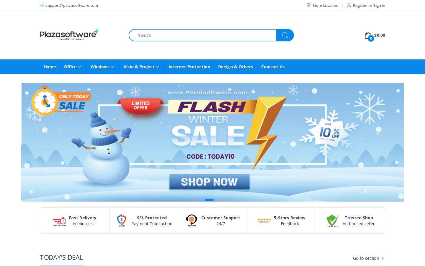 Plazasoftware homepage screenshot