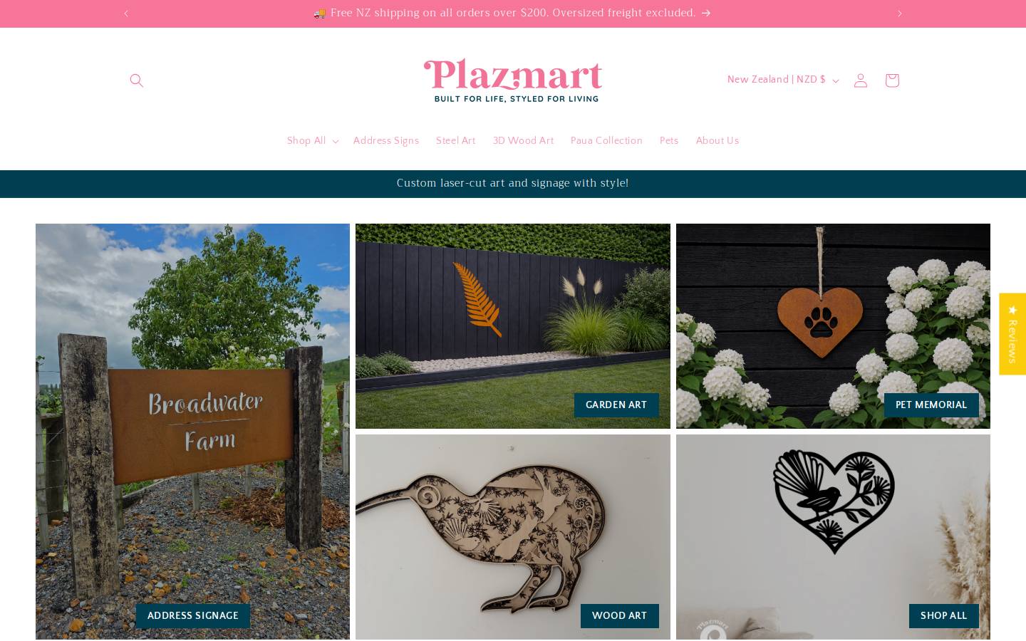 plazmart.co.nz homepage screenshot