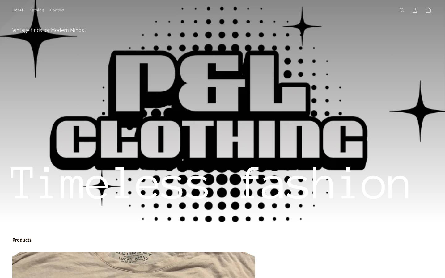 plclothing.com homepage screenshot