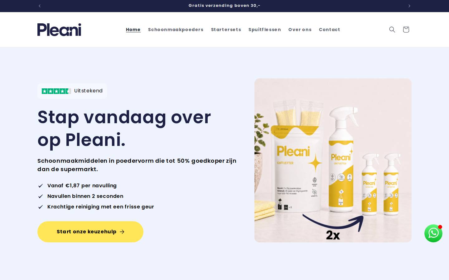 Pleani homepage screenshot
