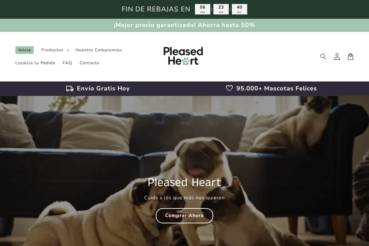 Pleased Heart homepage screenshot