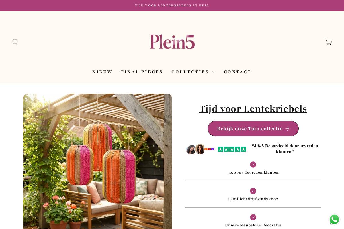 Plein5 Living  homepage screenshot