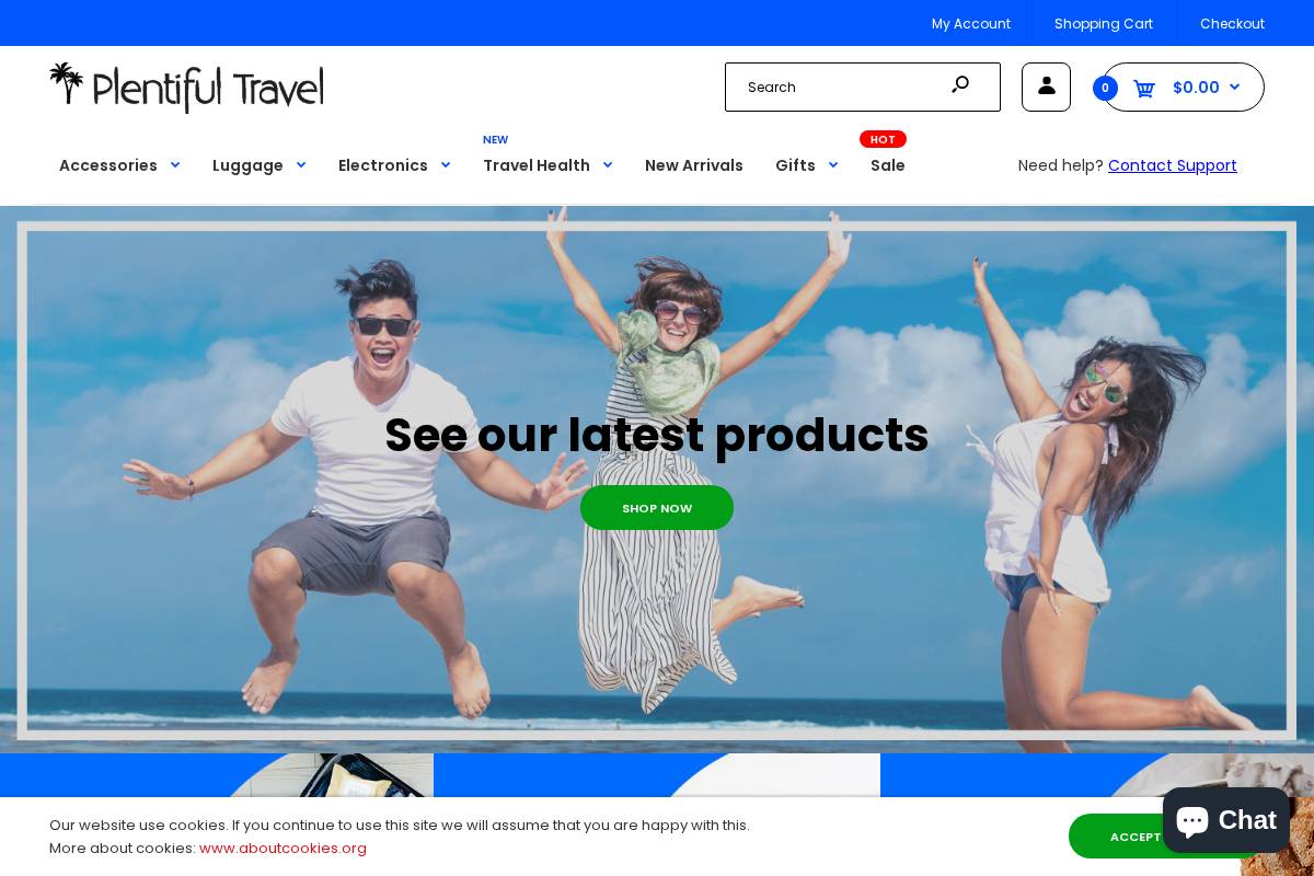 plentifultravel.com homepage screenshot