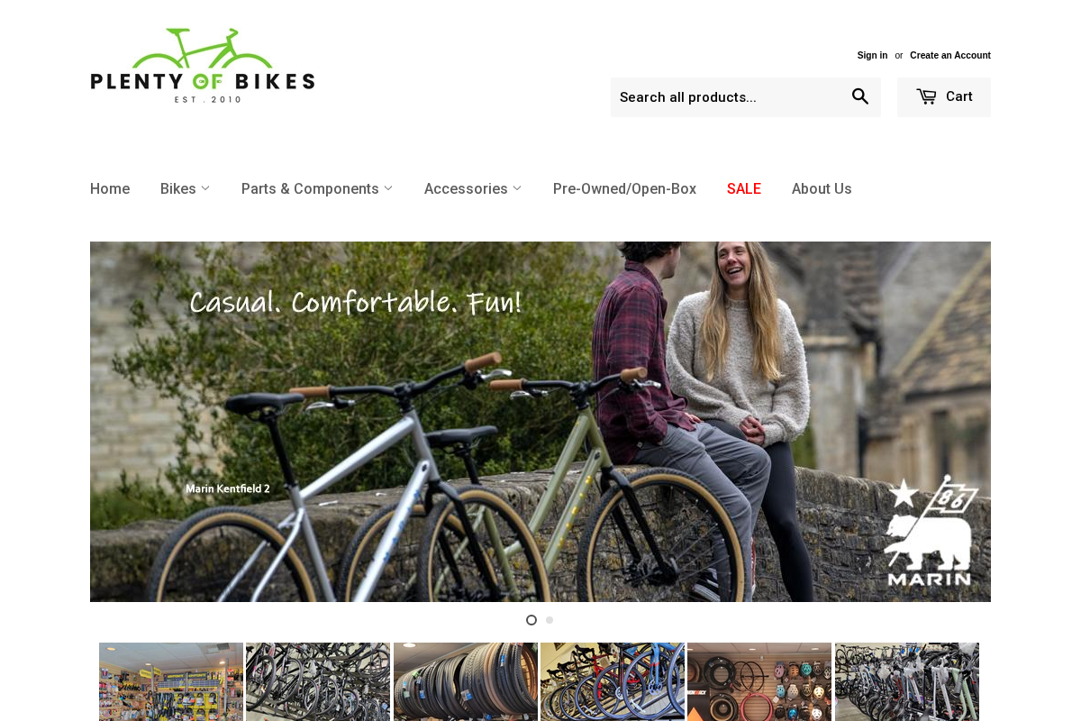 Plenty of Bikes homepage screenshot