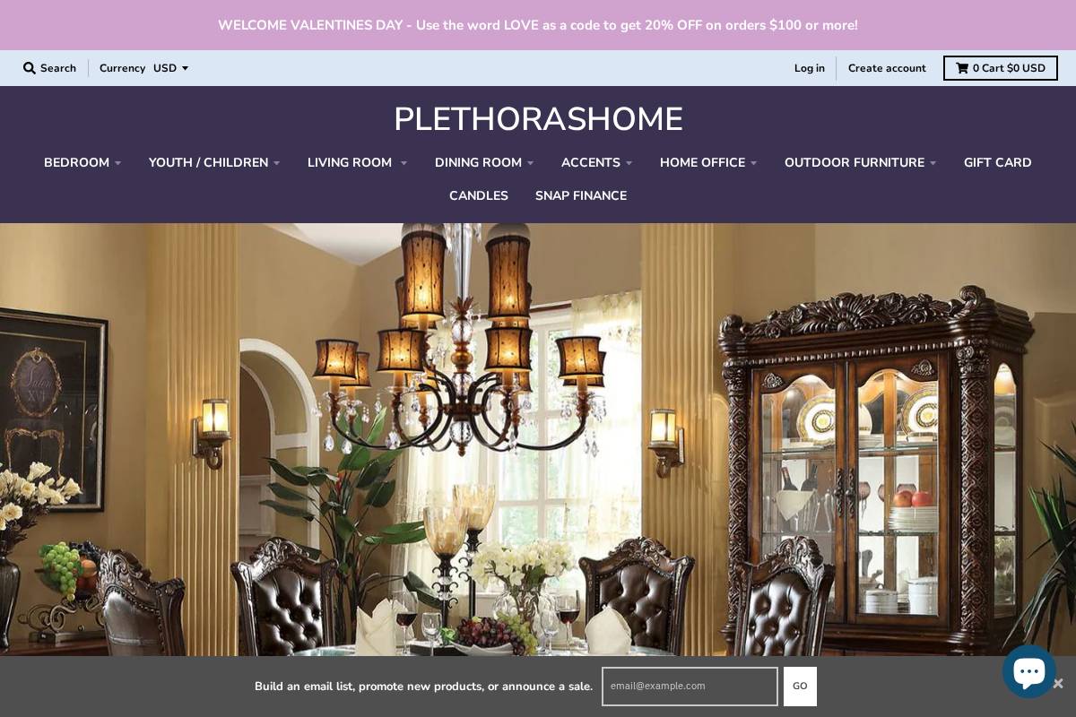 plethorashome.com homepage screenshot