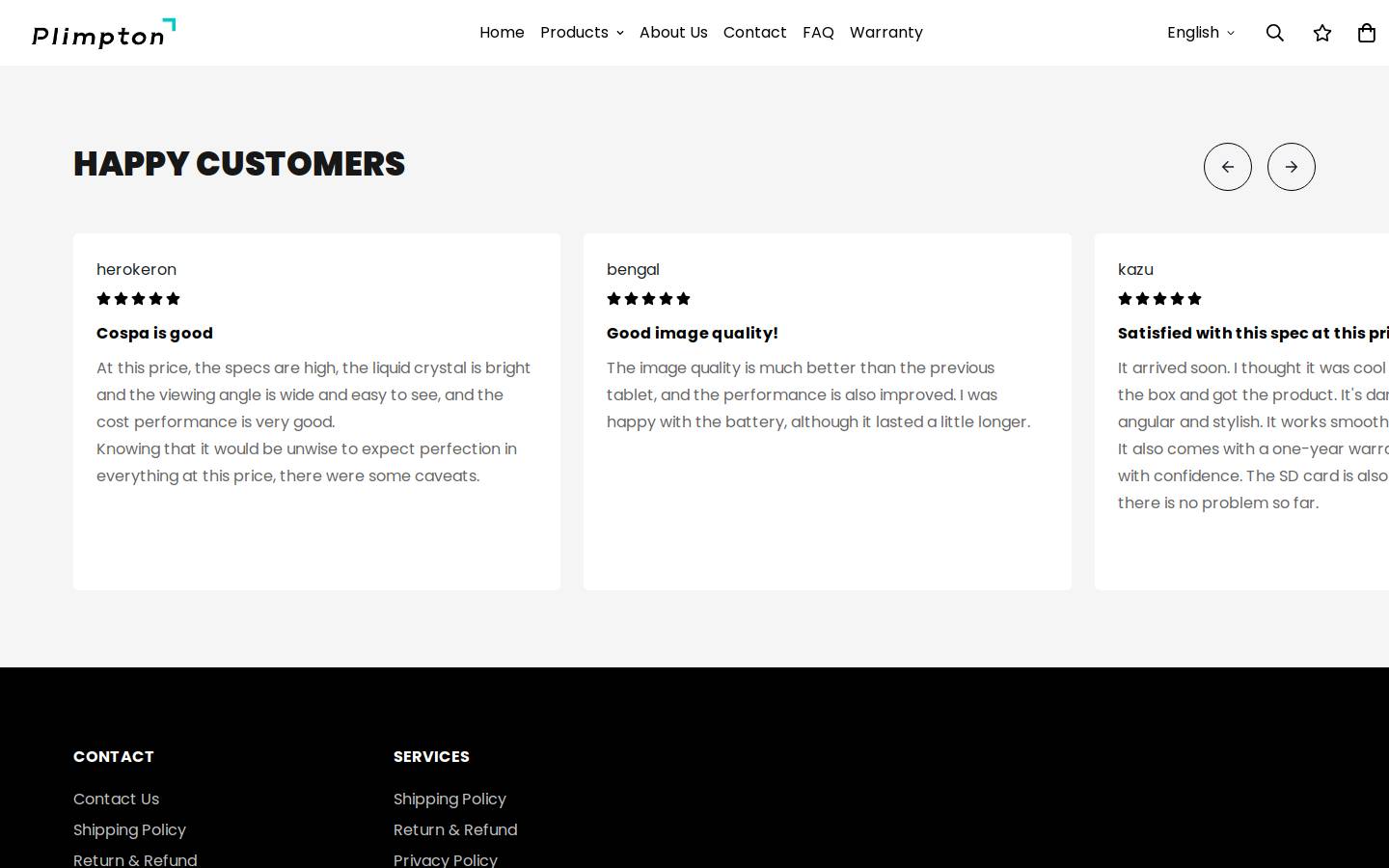 plimptonline.com homepage screenshot