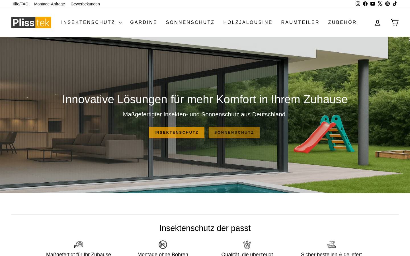 Plisstek homepage screenshot