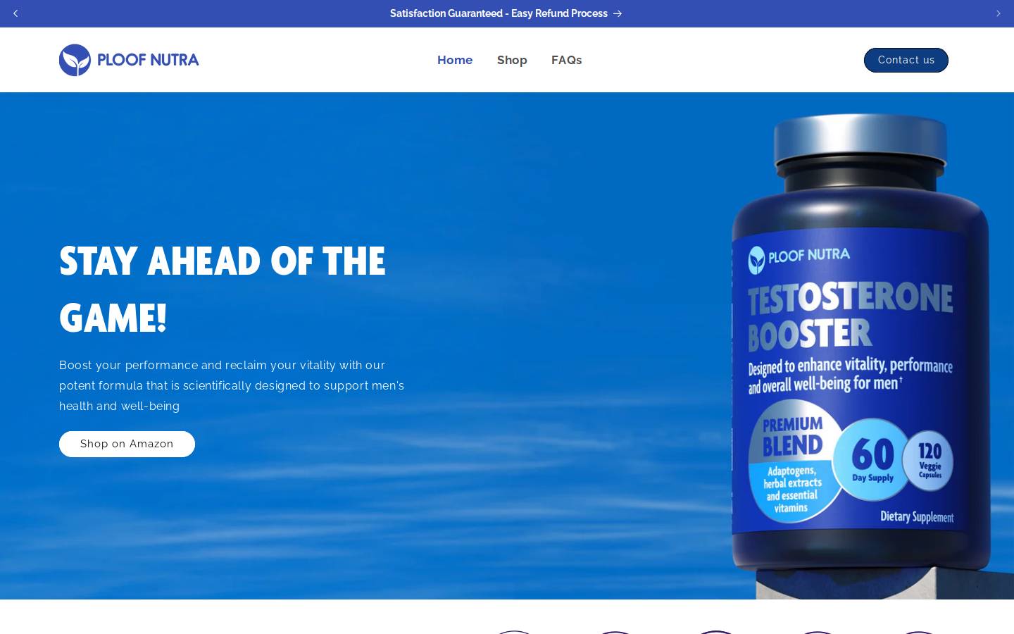 ploofnutra.com homepage screenshot
