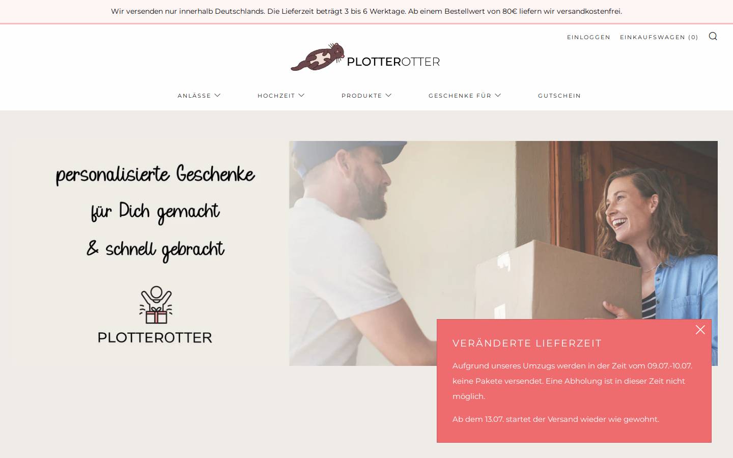 plotterotter.shop homepage screenshot