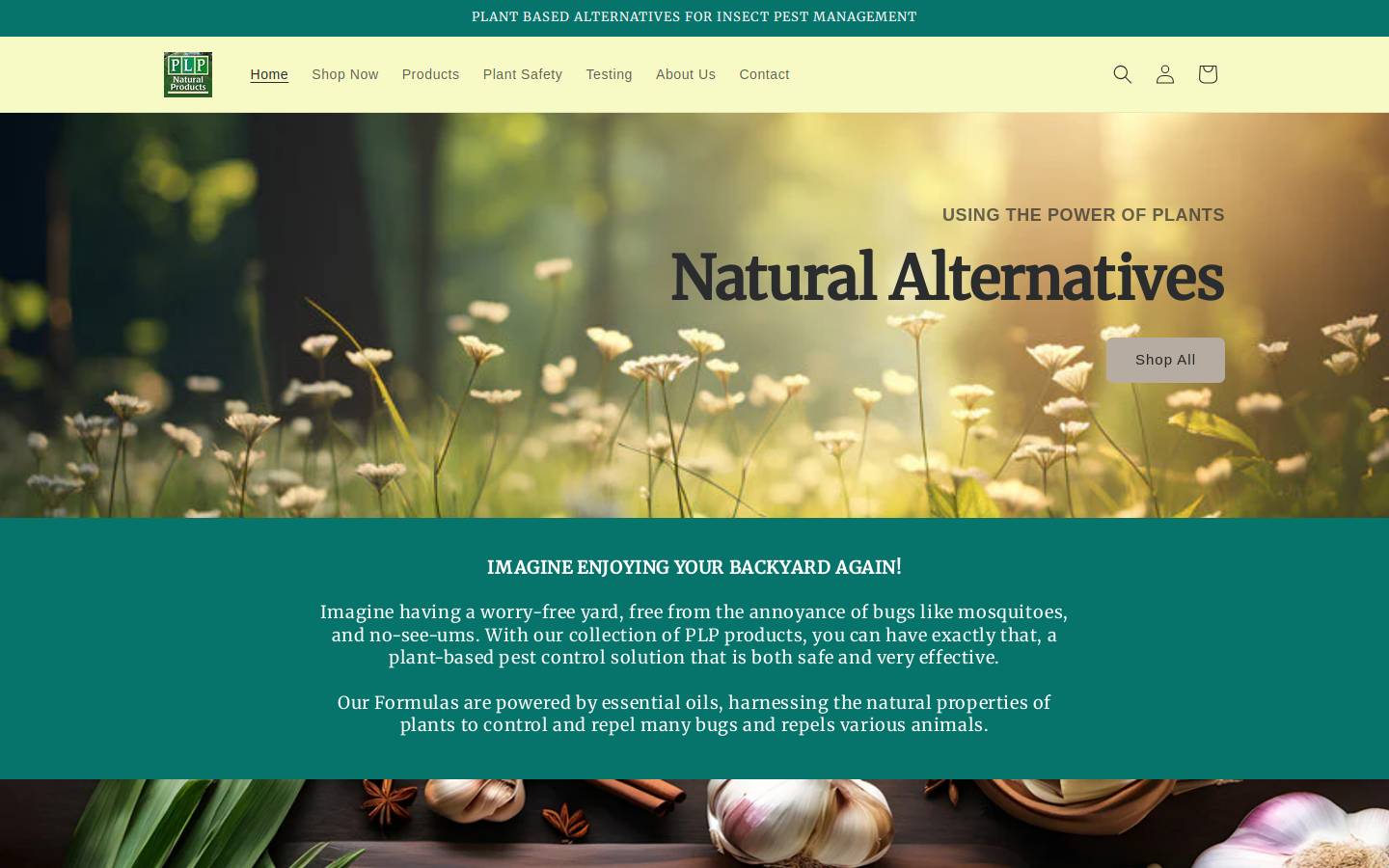 plpnaturalproducts.com homepage screenshot