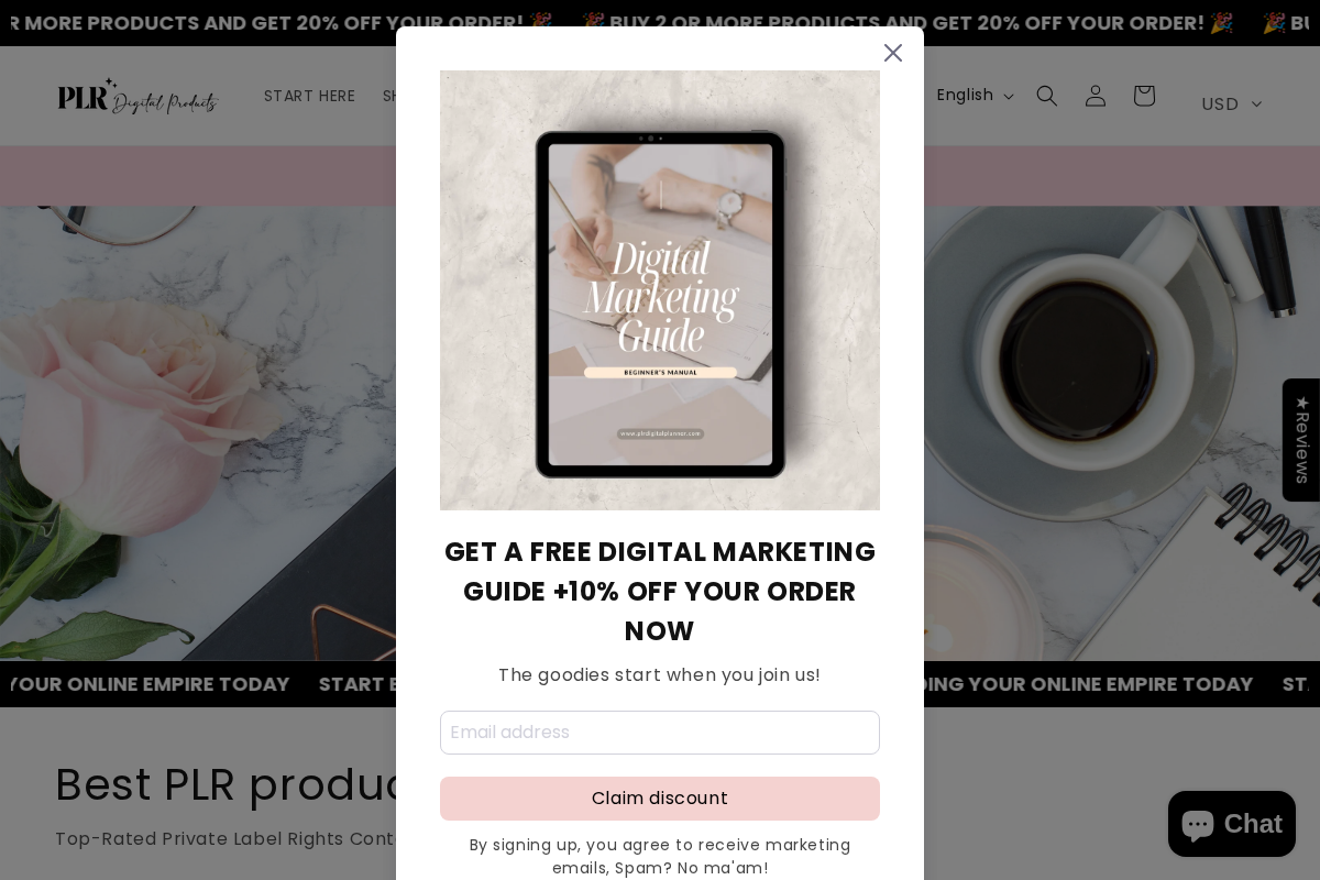 plrdigitalplanner.com homepage screenshot