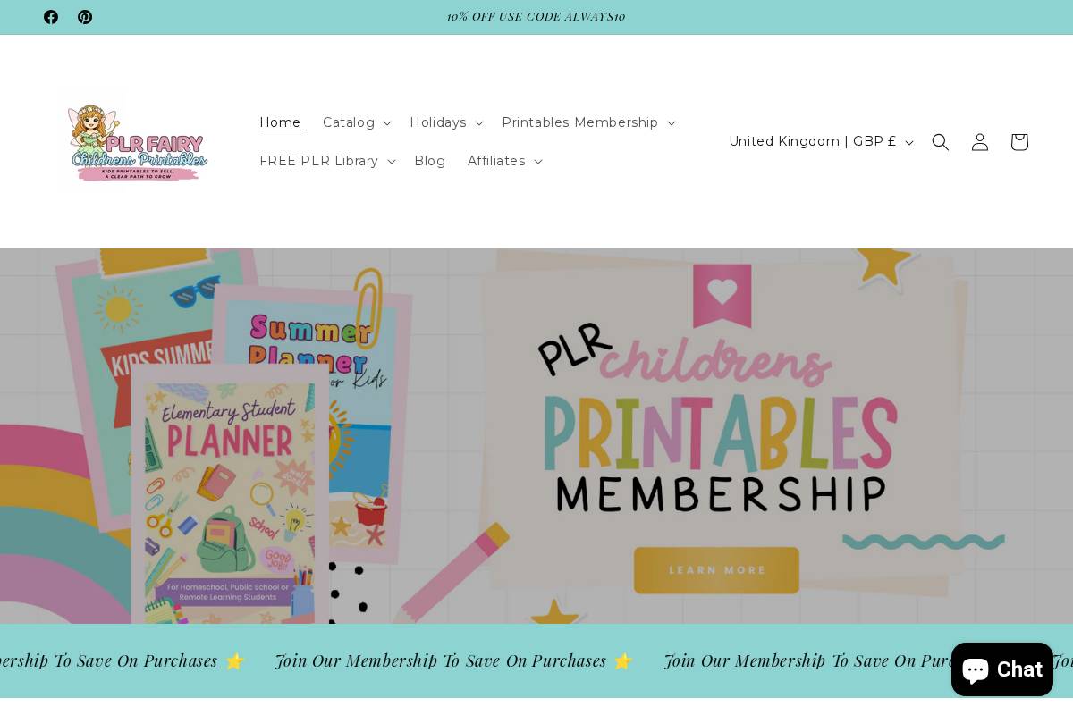 plrfairy.com homepage screenshot