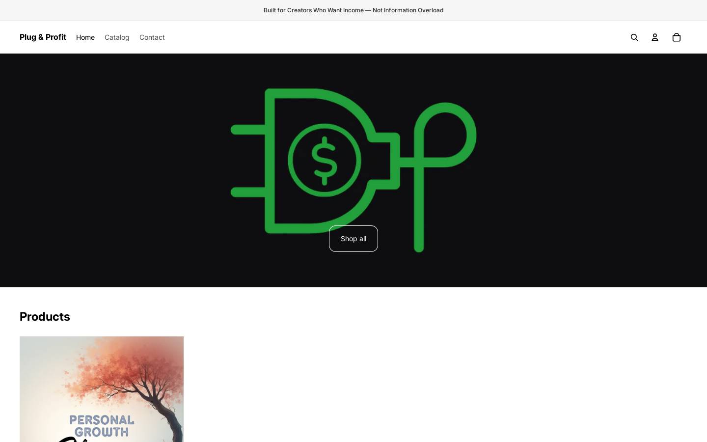plugandprofit.store homepage screenshot