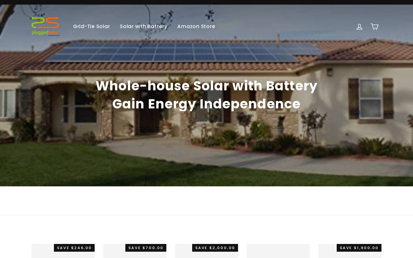 pluggedsolar.com homepage screenshot