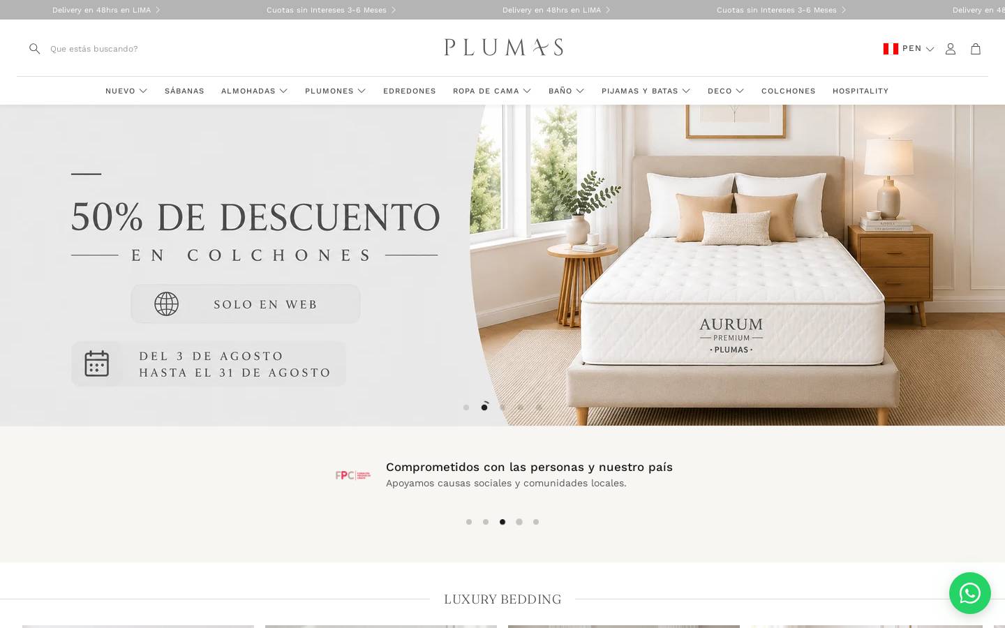 plumashome.com homepage screenshot