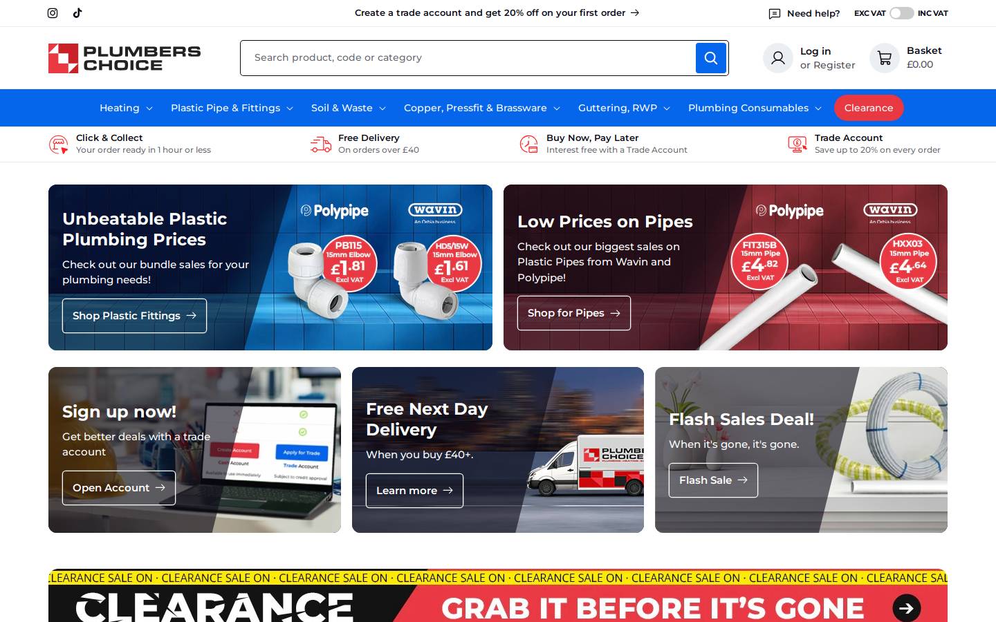 Plumberschoice homepage screenshot