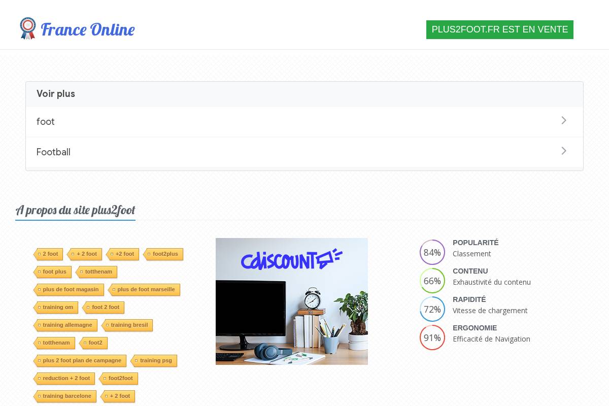 Plus2foot homepage screenshot
