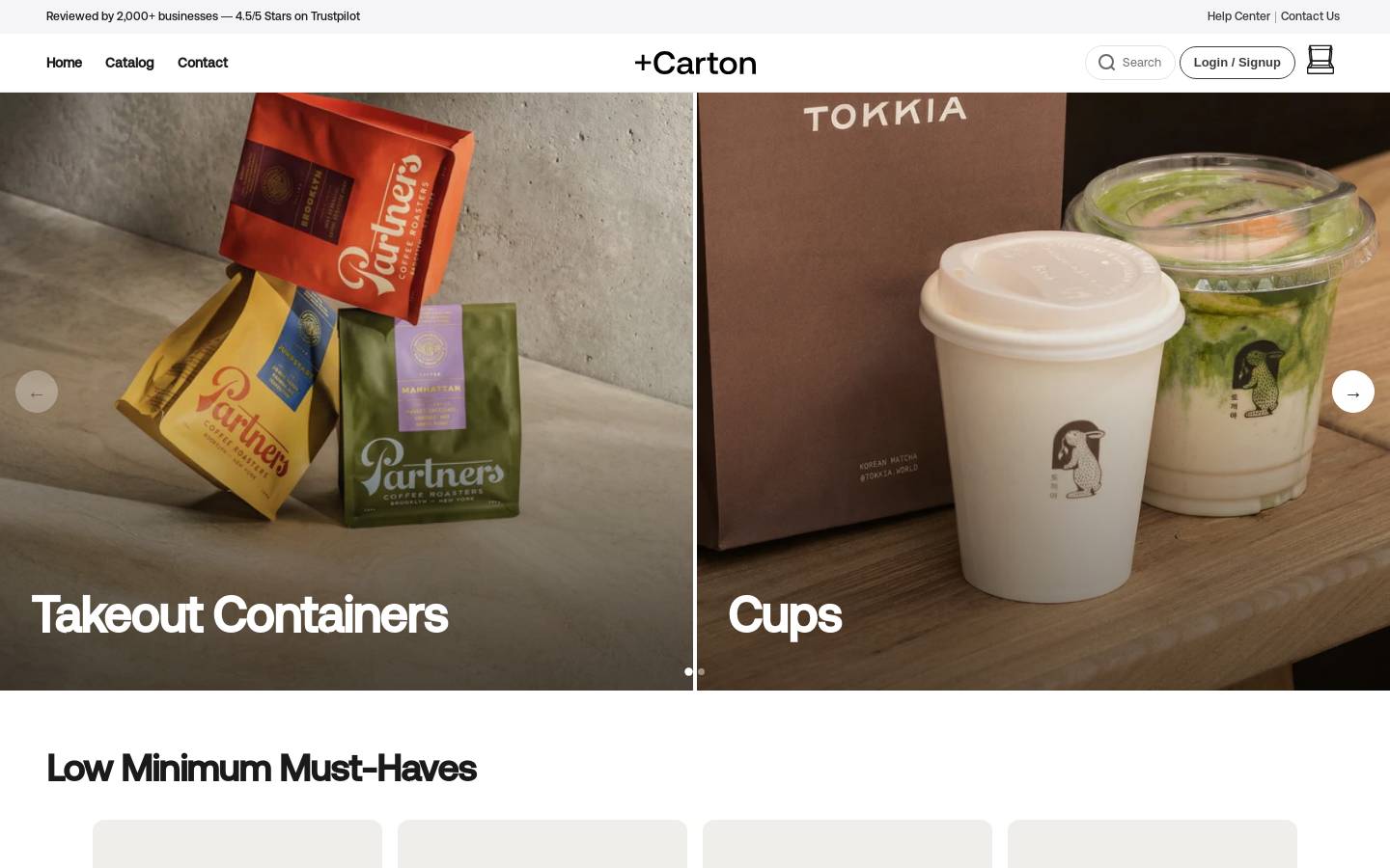pluscarton.com homepage screenshot