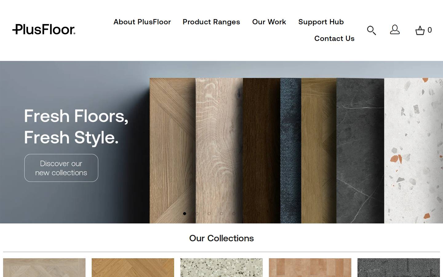 plusfloor.co.uk homepage screenshot
