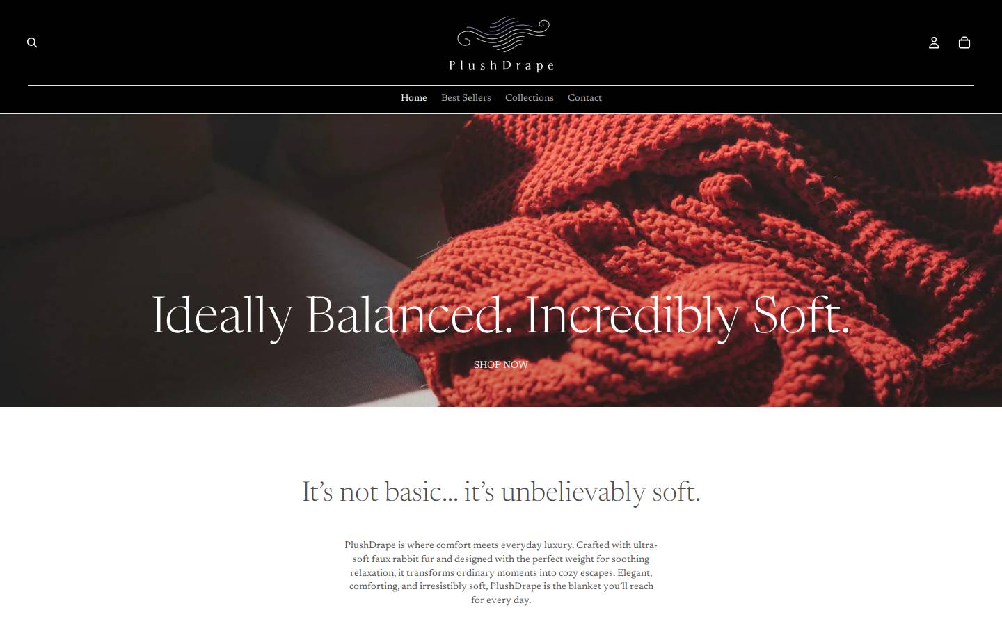 plushdrape.com homepage screenshot