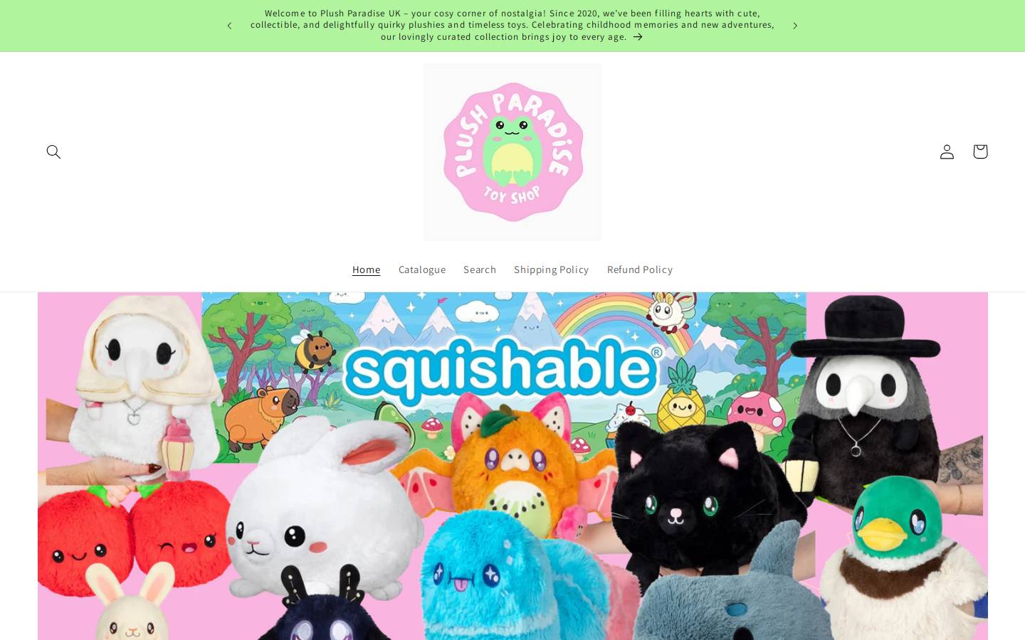 Plush Paradise UK homepage screenshot