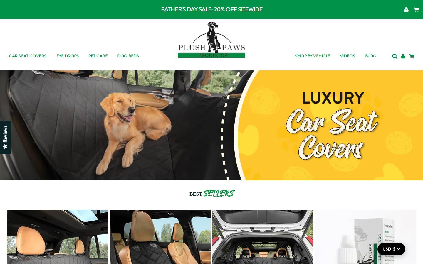 plushpawsproducts.com homepage screenshot