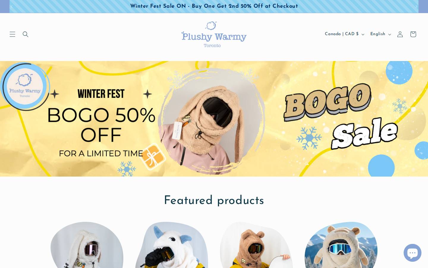 plushywarmy.com homepage screenshot