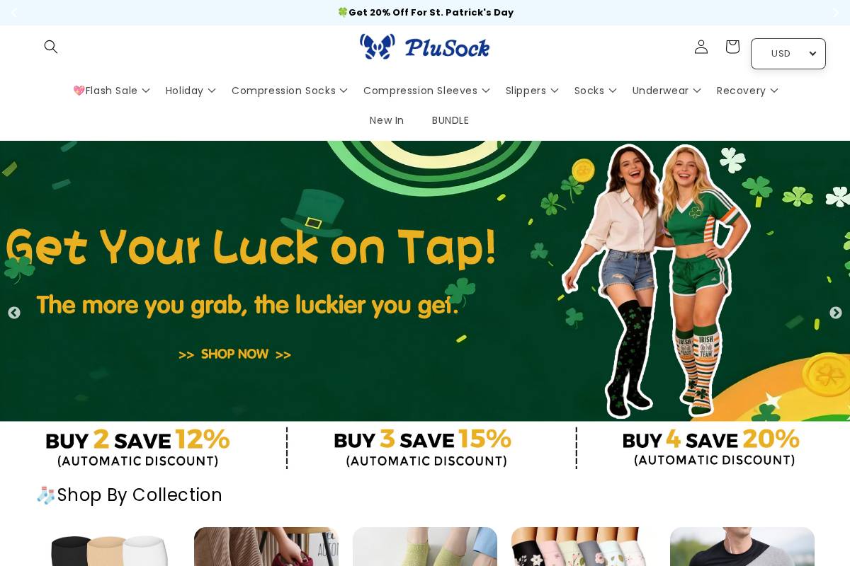 Plusock homepage screenshot