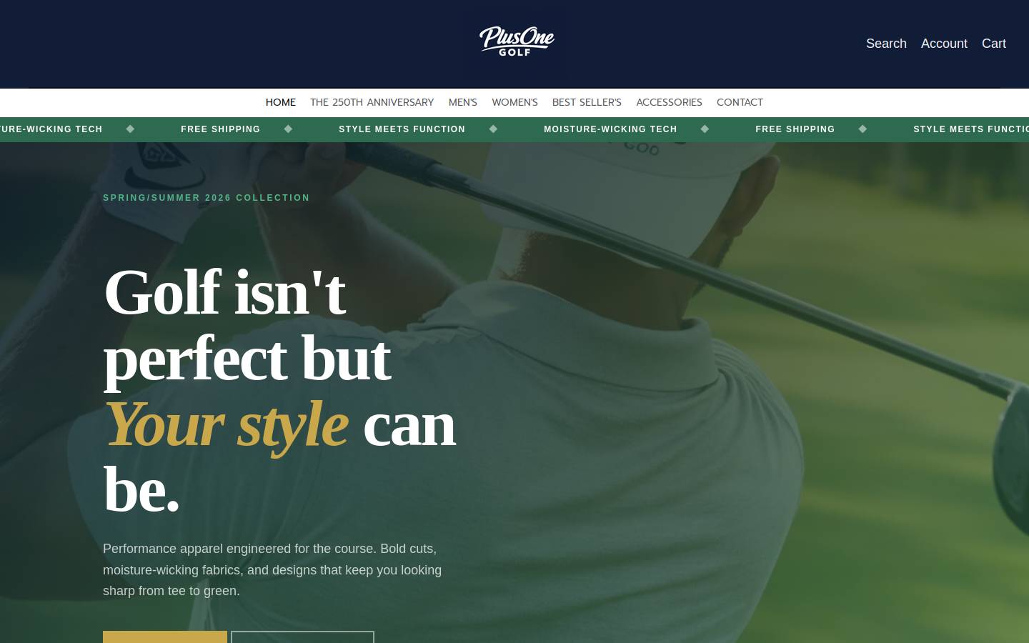 plusonegolfco.com homepage screenshot