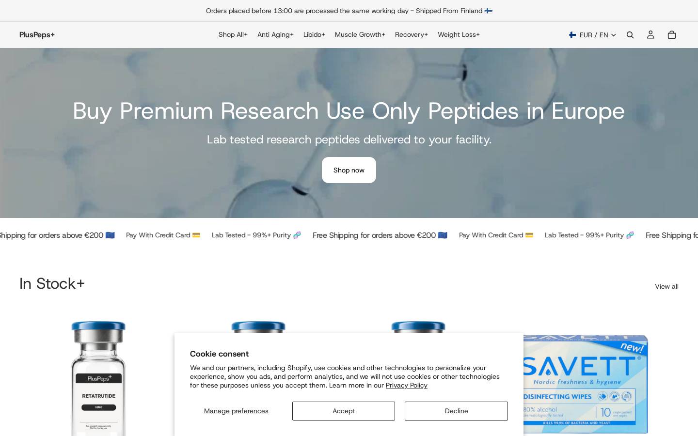 pluspeps.com homepage screenshot