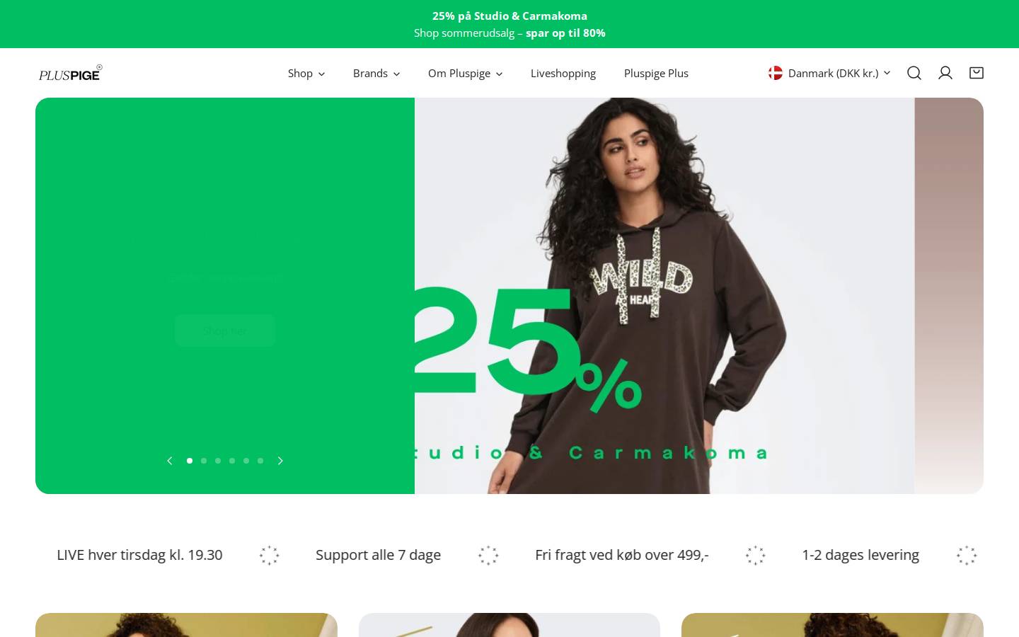 Pluspige homepage screenshot
