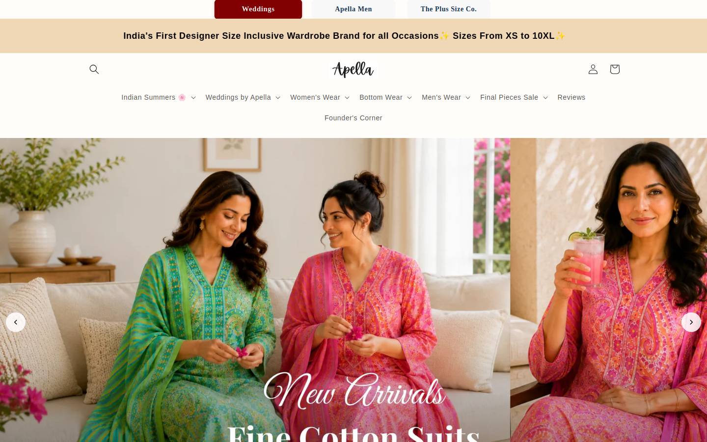 plussizeclothingonline.in homepage screenshot