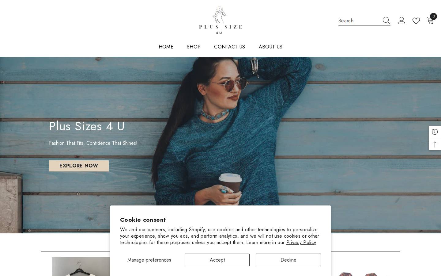 plussizes4u.com homepage screenshot