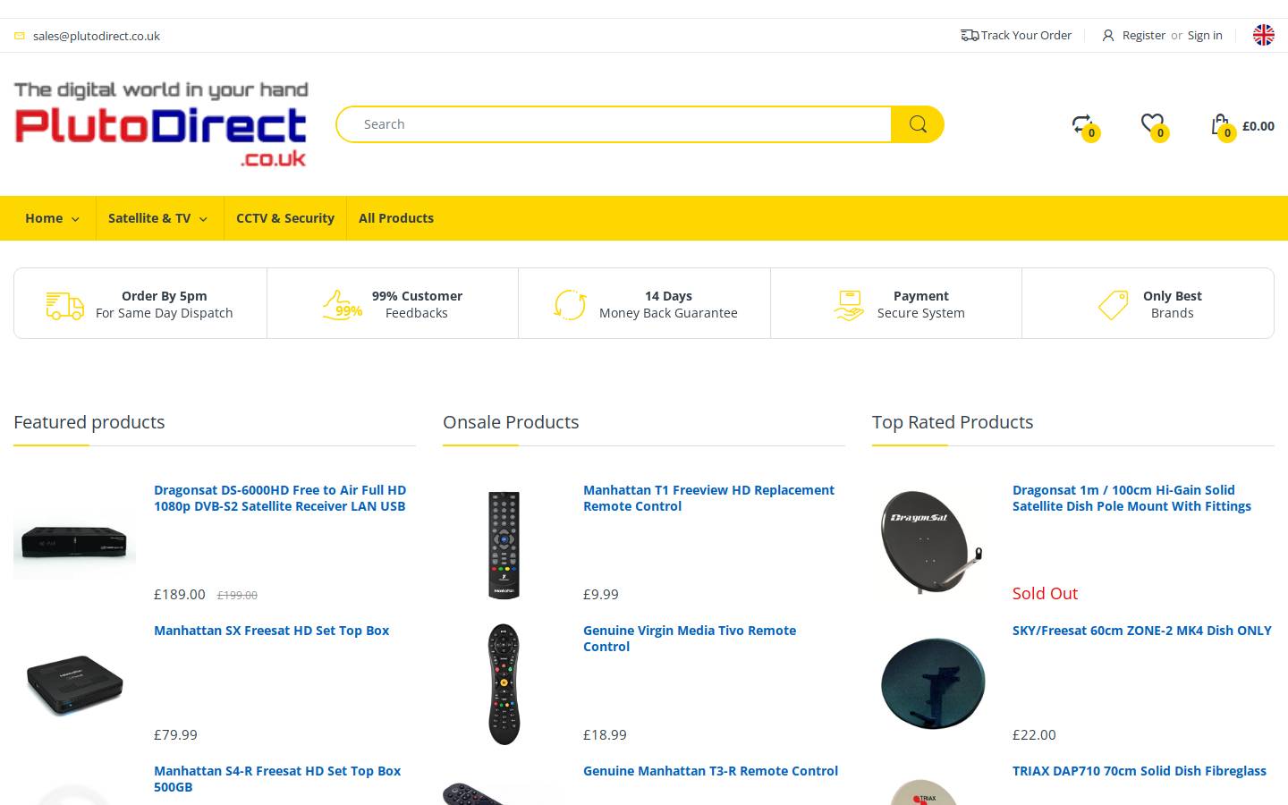 Plutodirect homepage screenshot