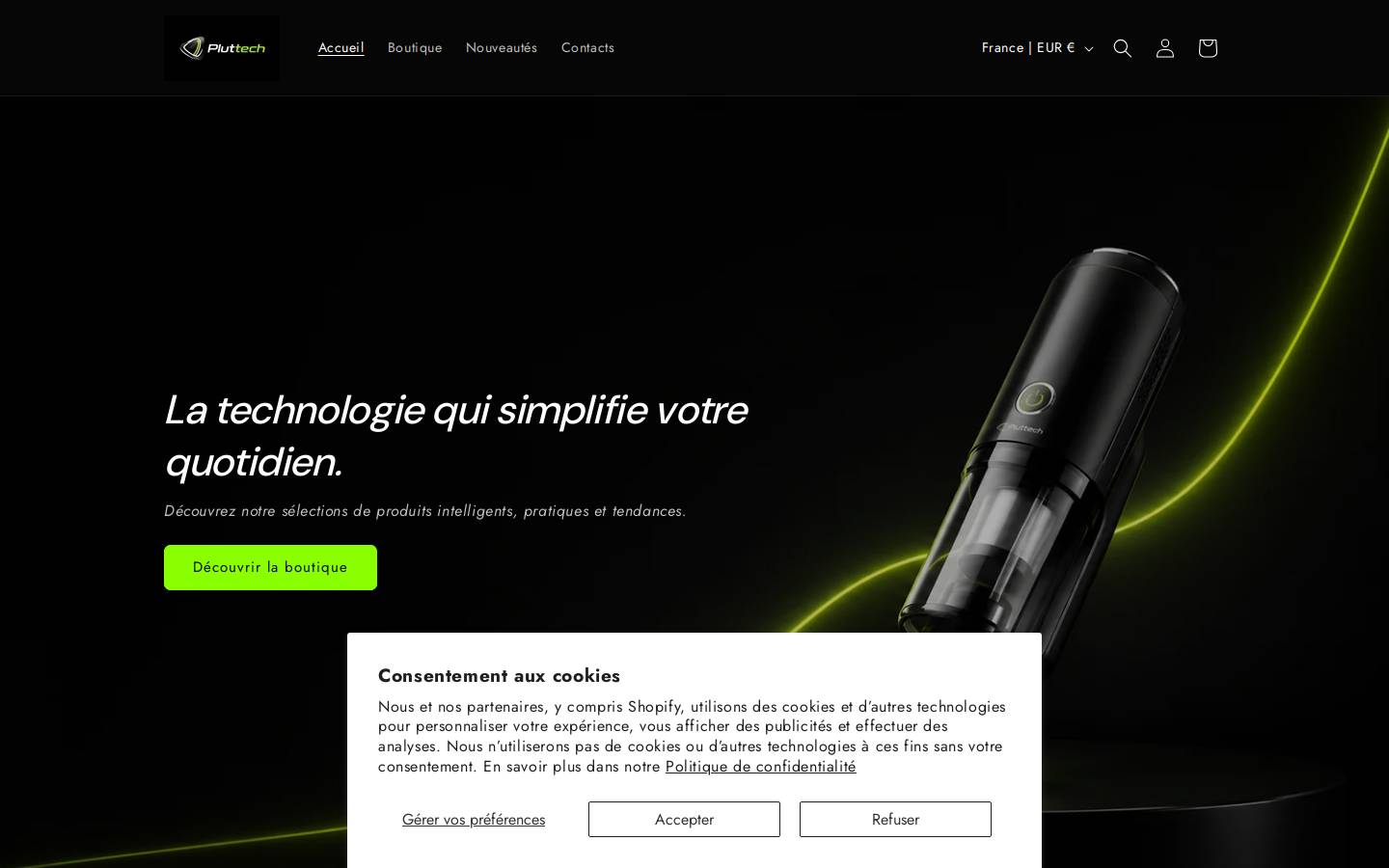 pluttech.com homepage screenshot