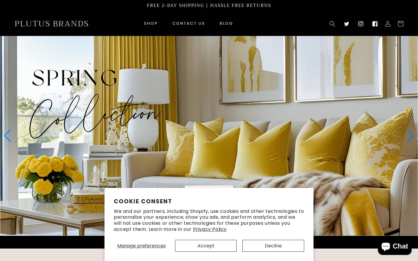plutusbrands.com homepage screenshot