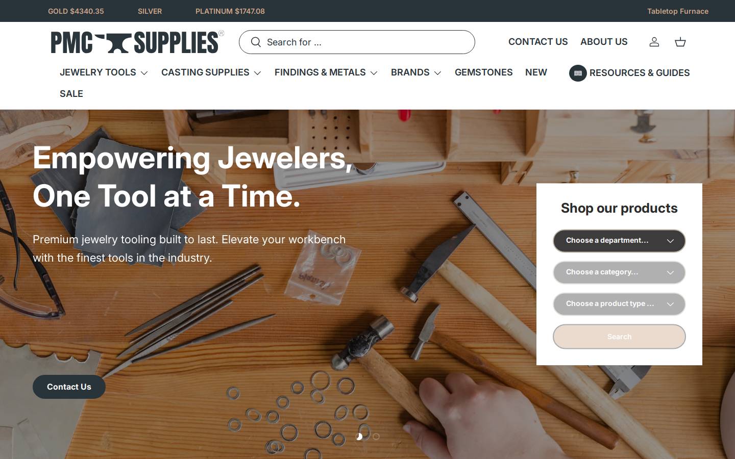 pmcsupplies.com homepage screenshot
