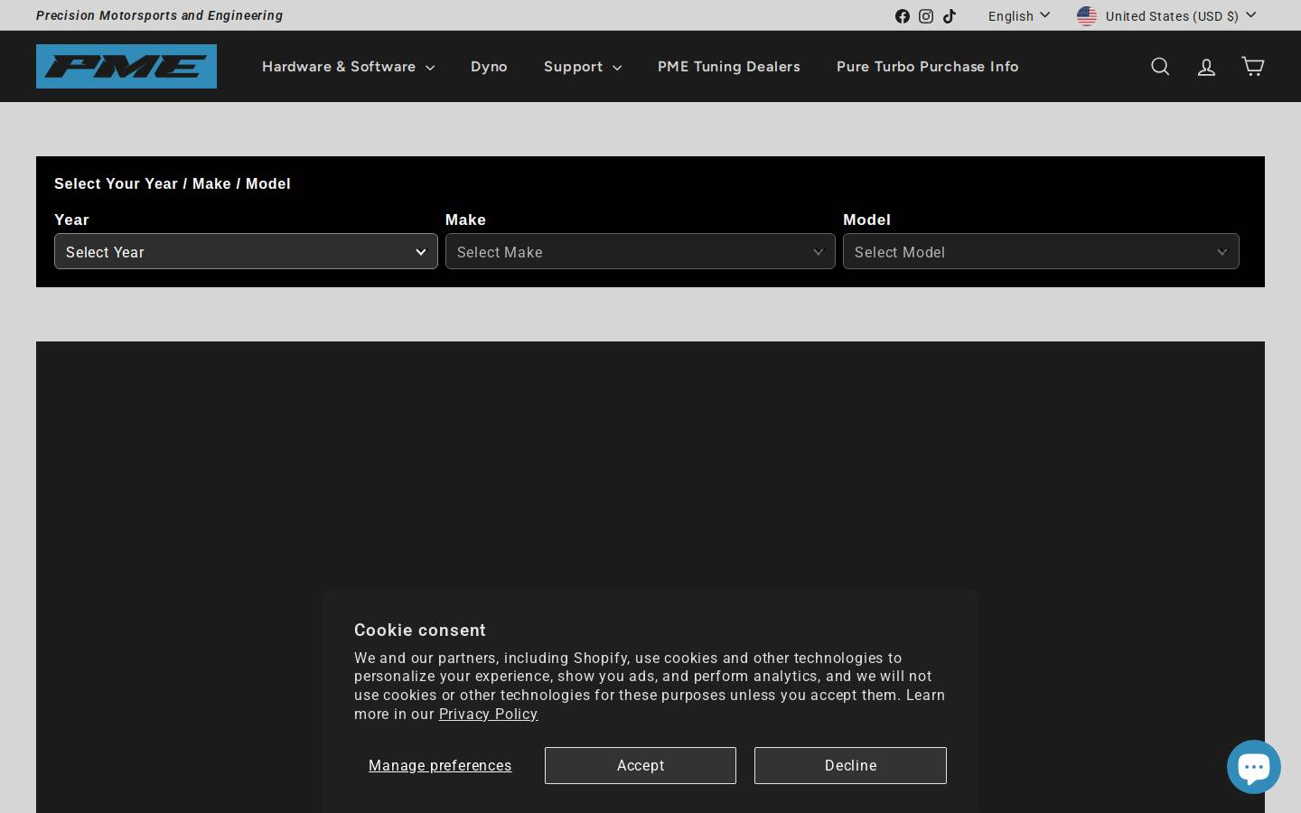 pmetuning.com homepage screenshot