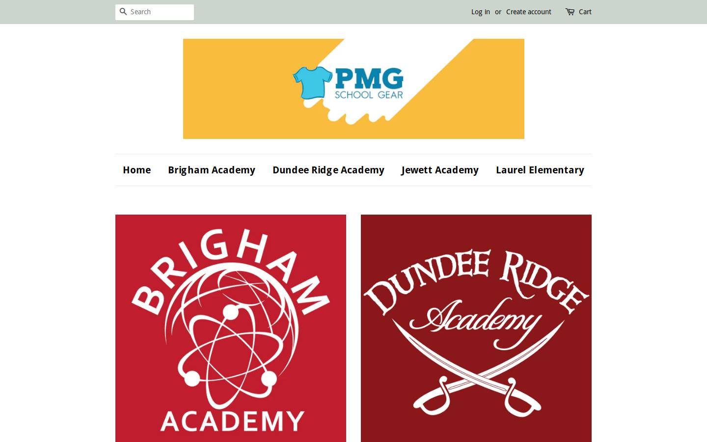 pmgschoolgear.com homepage screenshot