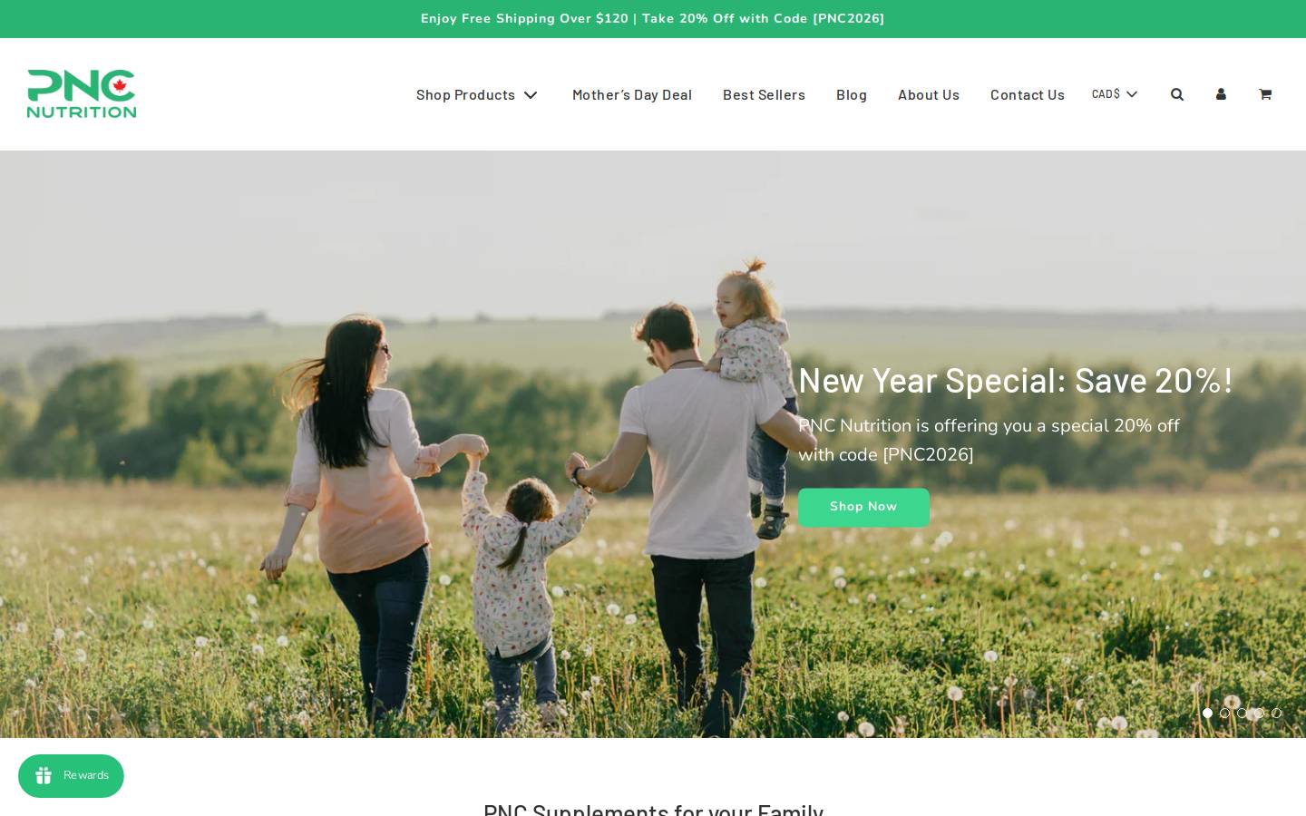 pncnutrition.com homepage screenshot