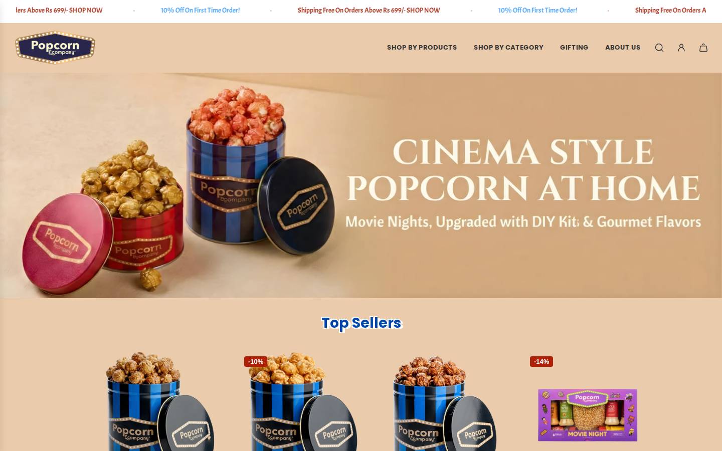 pncpopcorn.com homepage screenshot