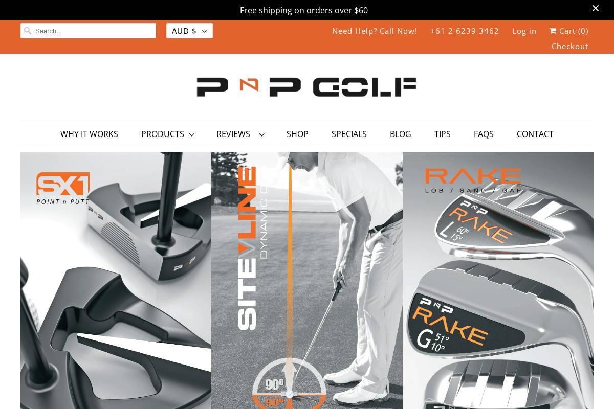 pnpgolf.com.au homepage screenshot