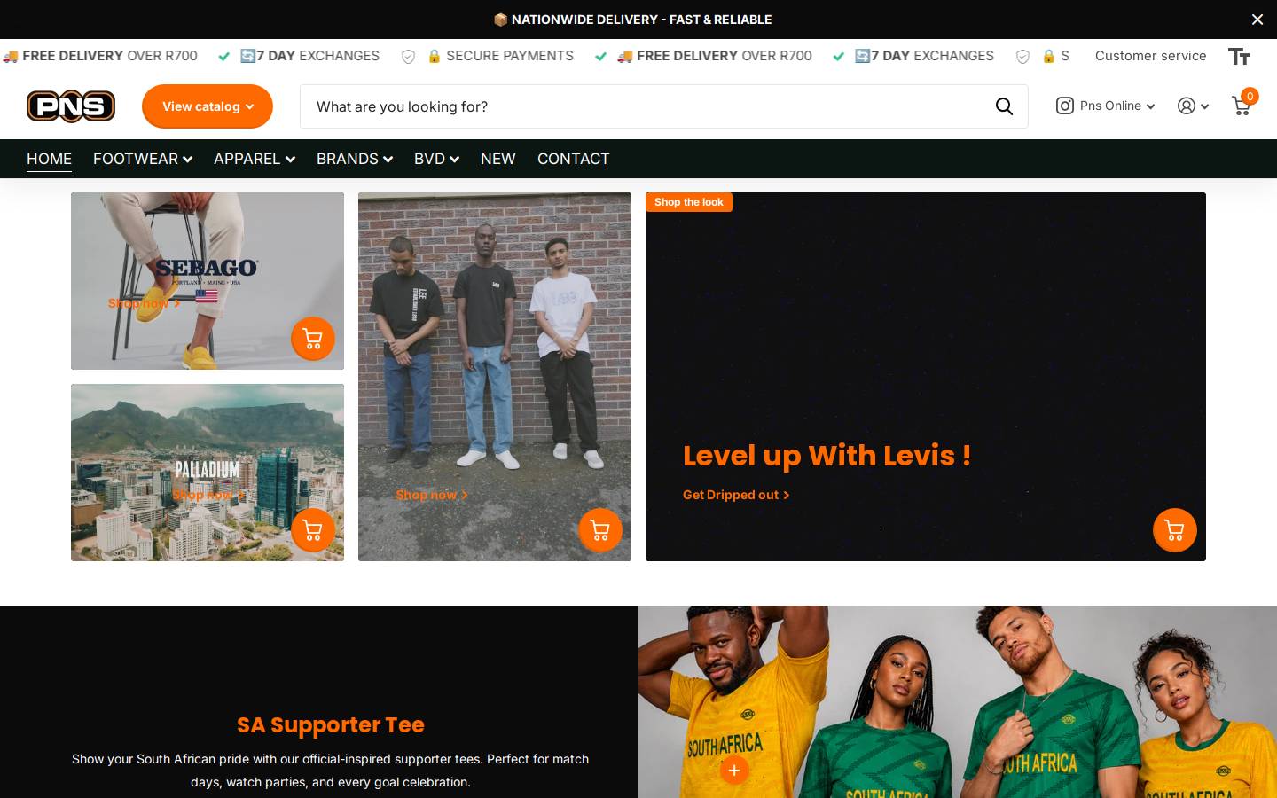 pnsonline.co.za homepage screenshot