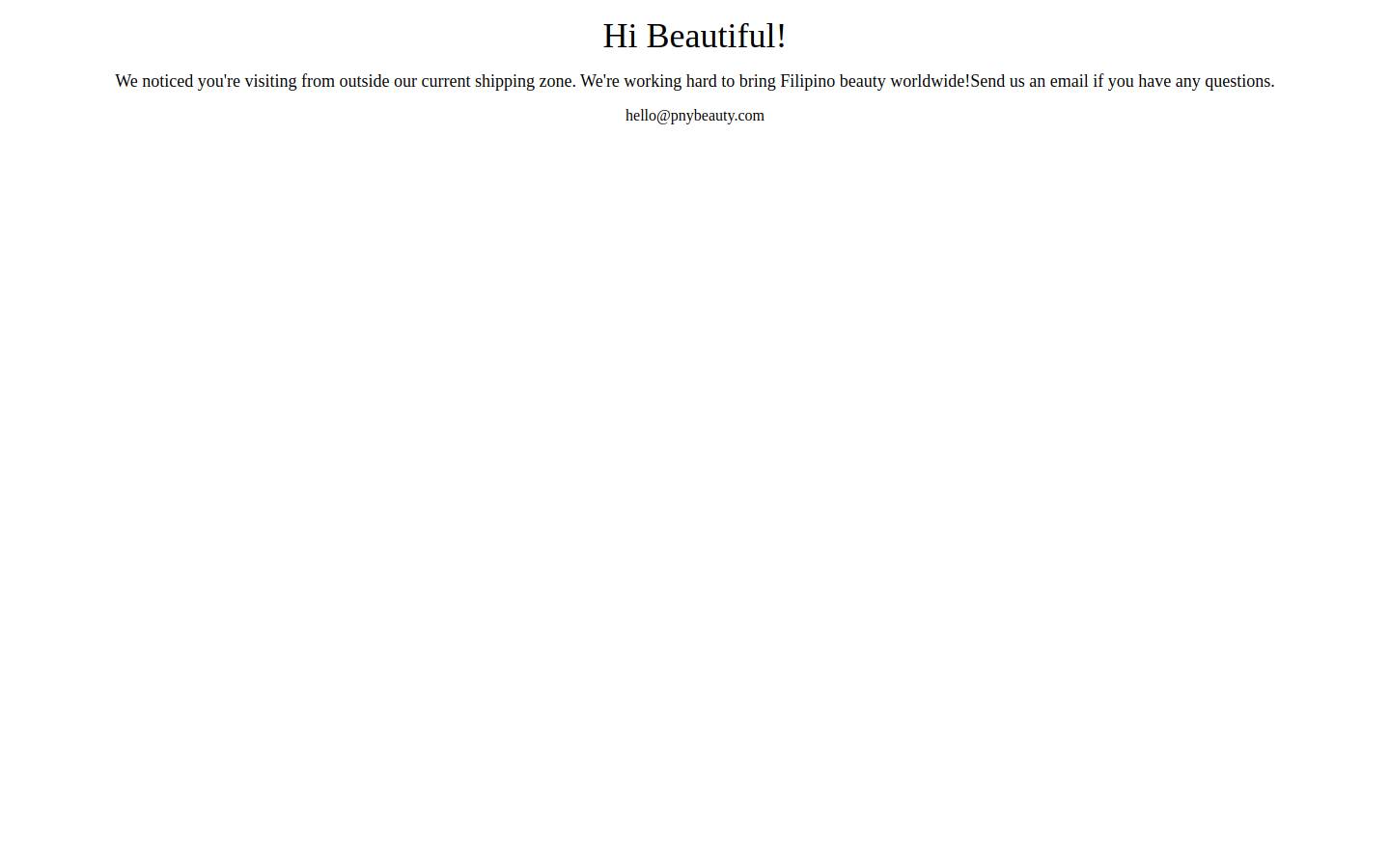 pnybeauty.com homepage screenshot
