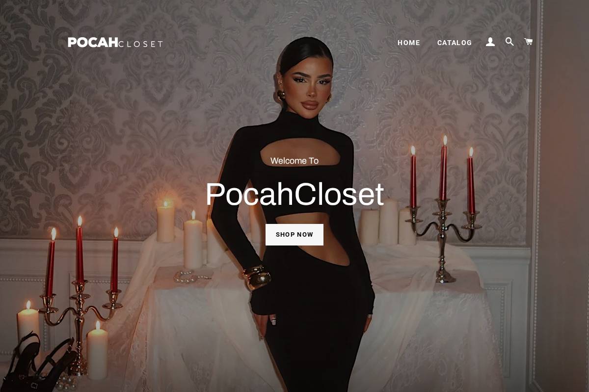 pocahcloset.com homepage screenshot