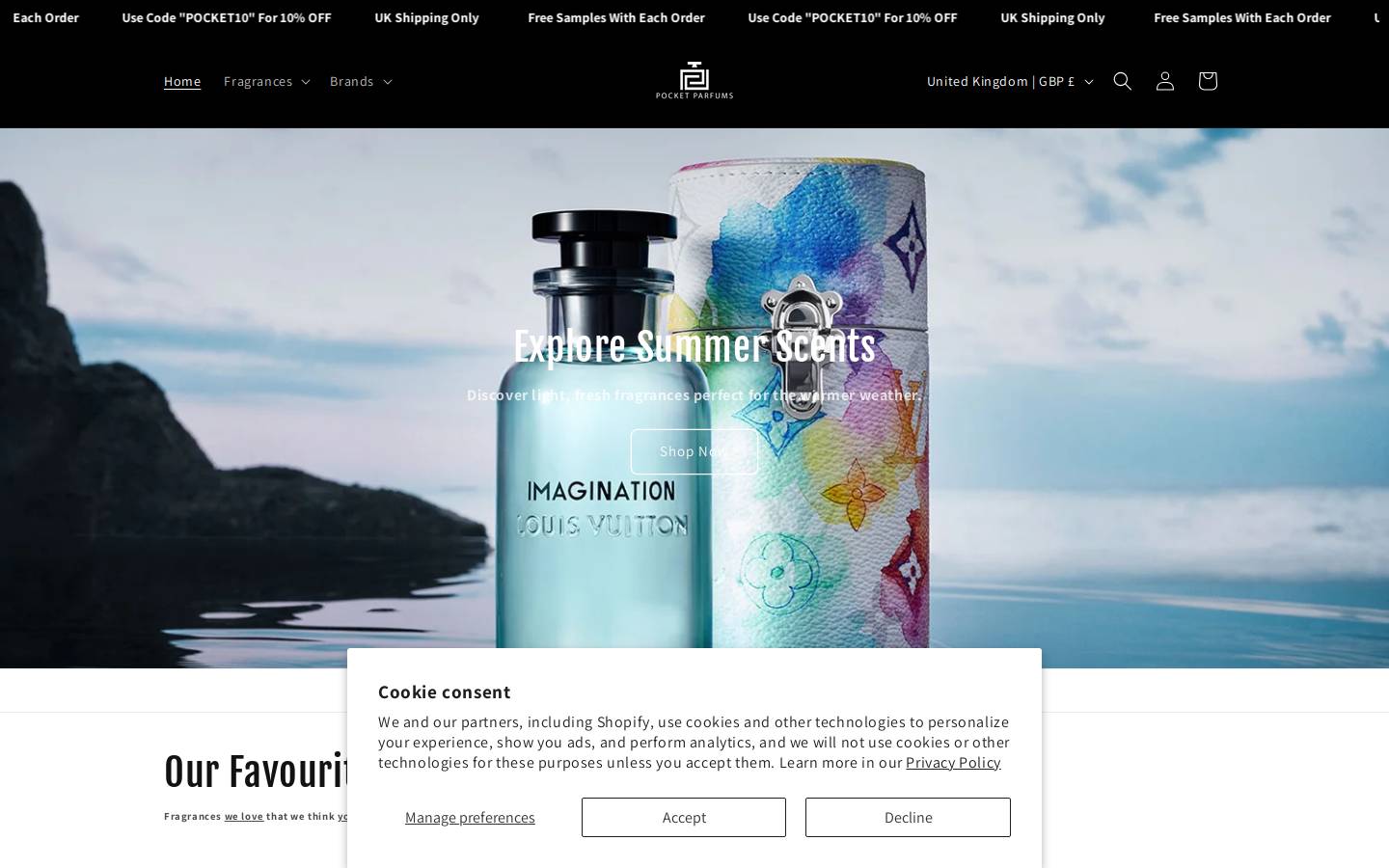 pocket-parfums.com homepage screenshot