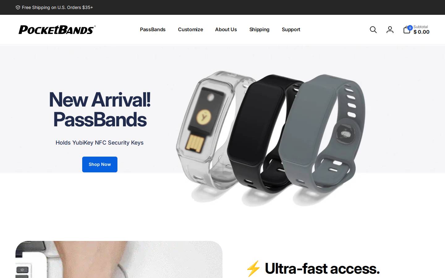pocketbands.com homepage screenshot