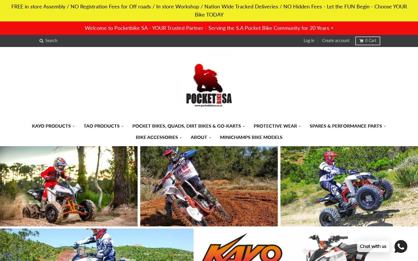pocketbikesa.co.za homepage screenshot
