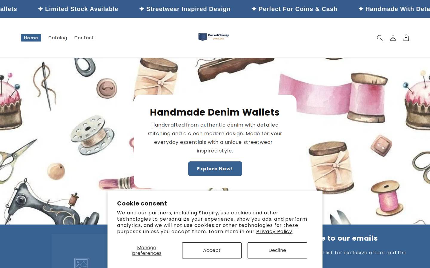 pocketchange.store homepage screenshot